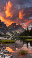 sunset in the mountains