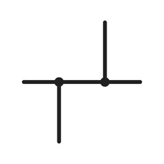 Fototapeta premium Wires Crossed Joined icon vector image. Suitable for mobile apps, web apps and print media.