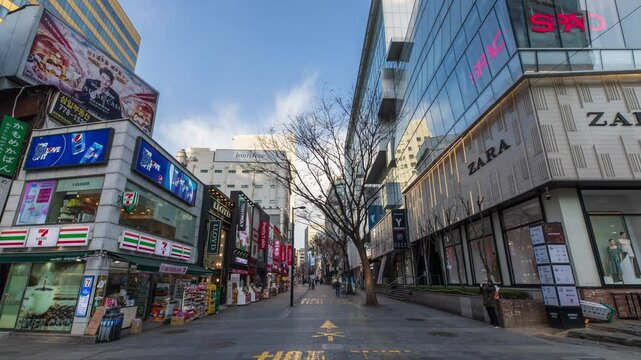 서울 명동 타임랩스