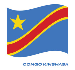 Flag Of Congo-Kinshasa, Congo-Kinshasa flag, National flag of Congo-Kinshasa.