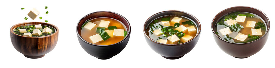 Bowls of Savory Tofu and Vegetable Soup