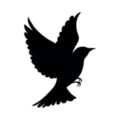 Bird silhouette design open wings
