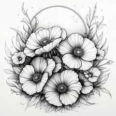 Gallery-Magic Flowers: Relaxing Coloring Pages for Adults and Teens" in Vintage Style