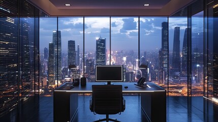 A minimalistic study room with futuristic furniture designs