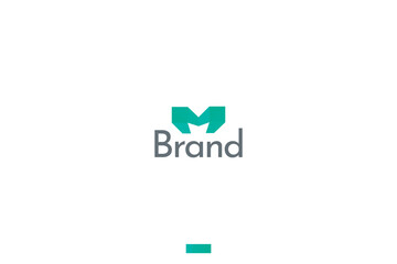 3D letter M or MV cubic box logo design with white background. 