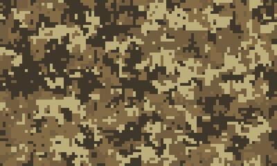 Abstract digital camouflage pattern.  Earthy tones blend seamlessly for a versatile background ideal for websites, apparel design, or militarythemed projects.
