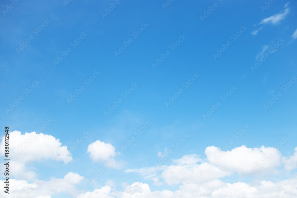 Canvas Prints blue sky background and white clouds soft focus, and copy space horizontal shape.