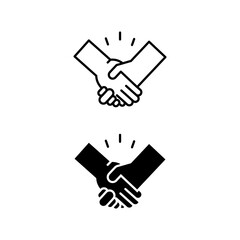 friendship icon. with line style and black fill. isolated on white editable background