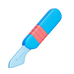 Scalpel, Medical Equipment, Hospital Ambulance Tools, 3d rendering.