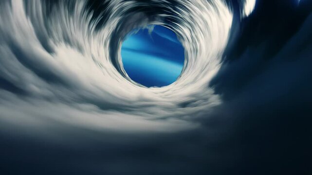 As twilight descends, swirling clouds form a captivating vortex in the sky. This enchanting display highlights the beauty of nature and dynamic changes of evening atmosphere, abstract background