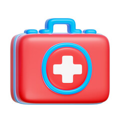 Obraz premium Medical Bag, Medical Equipment, Hospital Ambulance Tools, 3d rendering.