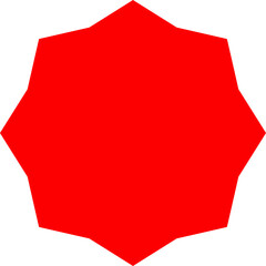 Starburst red sticker set - collection of special offer sale oval and round shaped sunburst labels and badges. Promo stickers with star edges.