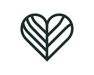 Heart logo design icon symbol vector template. Outline love heart logo icon vector illustration.