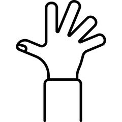 Five finger hand vector icon. Hand gesture icon line style. perfect use for logo, presentation, website, and more. modern icon design outline style