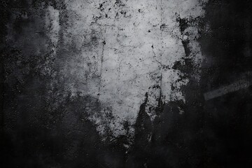Obraz premium Black white grunge background. Dark concrete wall. Cement surface texture. Rough background with copy space for design. 