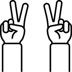Victory hand gesture vector icon. Hand gesture icon line style. perfect use for logo, presentation, website, and more. modern icon design outline style