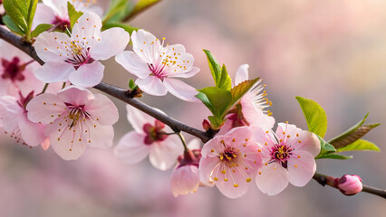 Obraz premium Pink Blossoms with a Soft Background