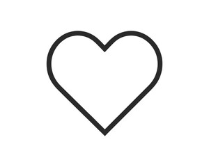 Heart logo design icon symbol vector template. Outline love heart logo icon vector illustration.