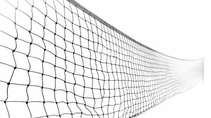 Volleyball net on white background, sport