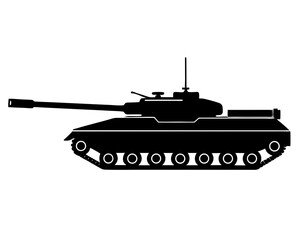 Fototapeta premium Military tank silhouette vector illustration