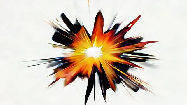 Colorful comic-style explosion with dynamic effects inspired by classic cartoons and comics - generative AI