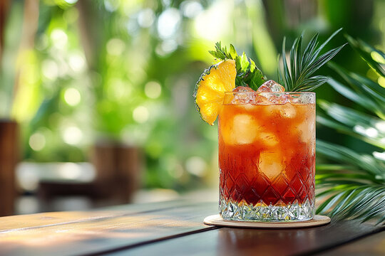 Tropical Negroni Cocktail with Orange & Basil &ndash; Refreshing Summer Drink