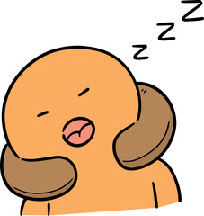 Illustration of man sleeping with neck pillow
