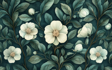 Retro style floral texture art background
