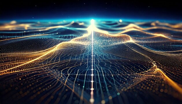 Abstract digital artwork, latitude longitude point location line in mountain