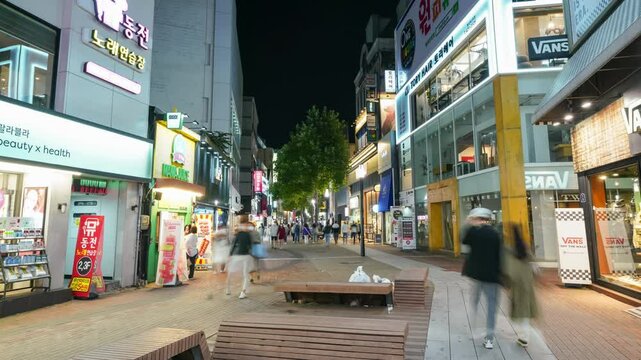 한국 대구 중구 동성로 타임랩스