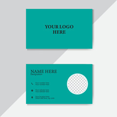 corporate visiting card and simple clean  business card design vector design with cyan color.
