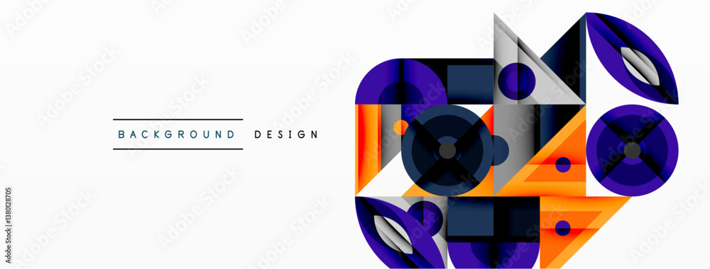 Wall mural abstract geometric shapes, vibrant colors, modern design. overlapping layers create dynamic composit