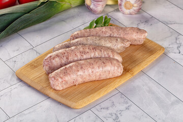 Raw pork sausages for grill