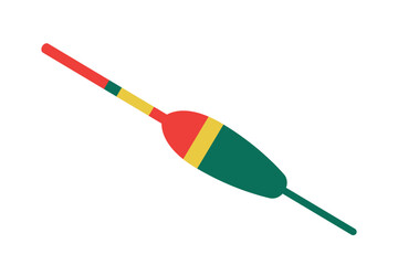 Colored Fishing Bobber. Isolated Vector Illustration. Ideal for fishing-related graphics, educational materials, or outdoor recreation themes © GORBUSHA