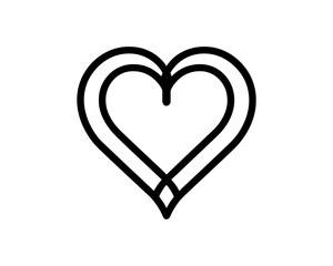 Heart logo design icon symbol vector template. Outline love heart logo icon vector illustration.