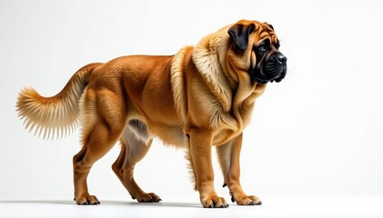 Obraz premium Majestic mastiff, powerful stance, white background, cane corso, powerful dog