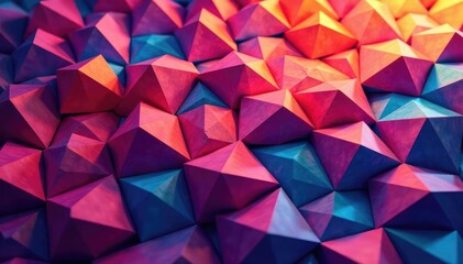 Fototapeta premium Intricate tessellation of geometric shapes in vibrant hues, symmetry, tessellation