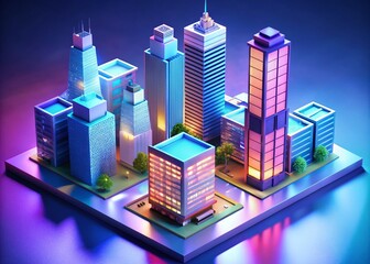 Fototapeta premium Aerial View of Business Competition: Skill, Strategy & Success, 3D Render