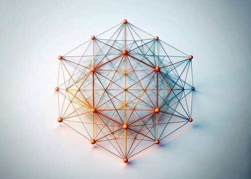 Aerial View of Broker Mediator Symbol, Abstract Network Connection, Business Deal, Partnership Concept