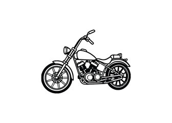 Obraz premium Silhouette of chopper isolated on a white background