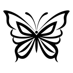 Obraz premium A butterfly clean black line art. 