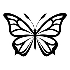 A butterfly clean black line art. 