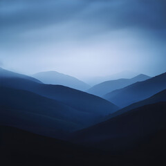 Fototapeta premium Serene Shadowplay: Twilight Tranquility Beyond the Horizon