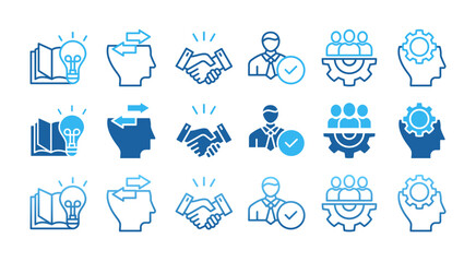 ONBOARDING.icon set with multiple style, resources business industry to introduce newly hired employee into an organization with behavior, welcome, knowledge, and skills icon