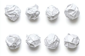 Naklejka premium Crumpled paper balls isolated on white background