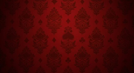 Crimson Damask Shadows AI Generated