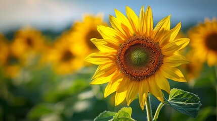 Obraz premium A single yellow sunflower is the main focus of the image
