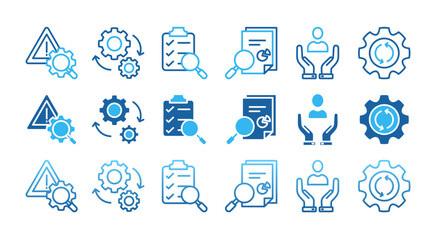 Fototapeta premium INCIDENT MANAGEMENT icon set with multiple style the incident, process, detection, analysis, initial support, restore, and reporting 