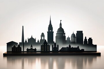 Obraz premium Annapolis Skyline Silhouette, Black Cityscape Design, Isolated on White Background - Stock Photo