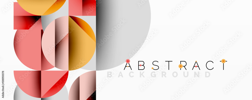 Poster geometric shapes overlap. soft colors create modern design. minimalist composition, perfect for back